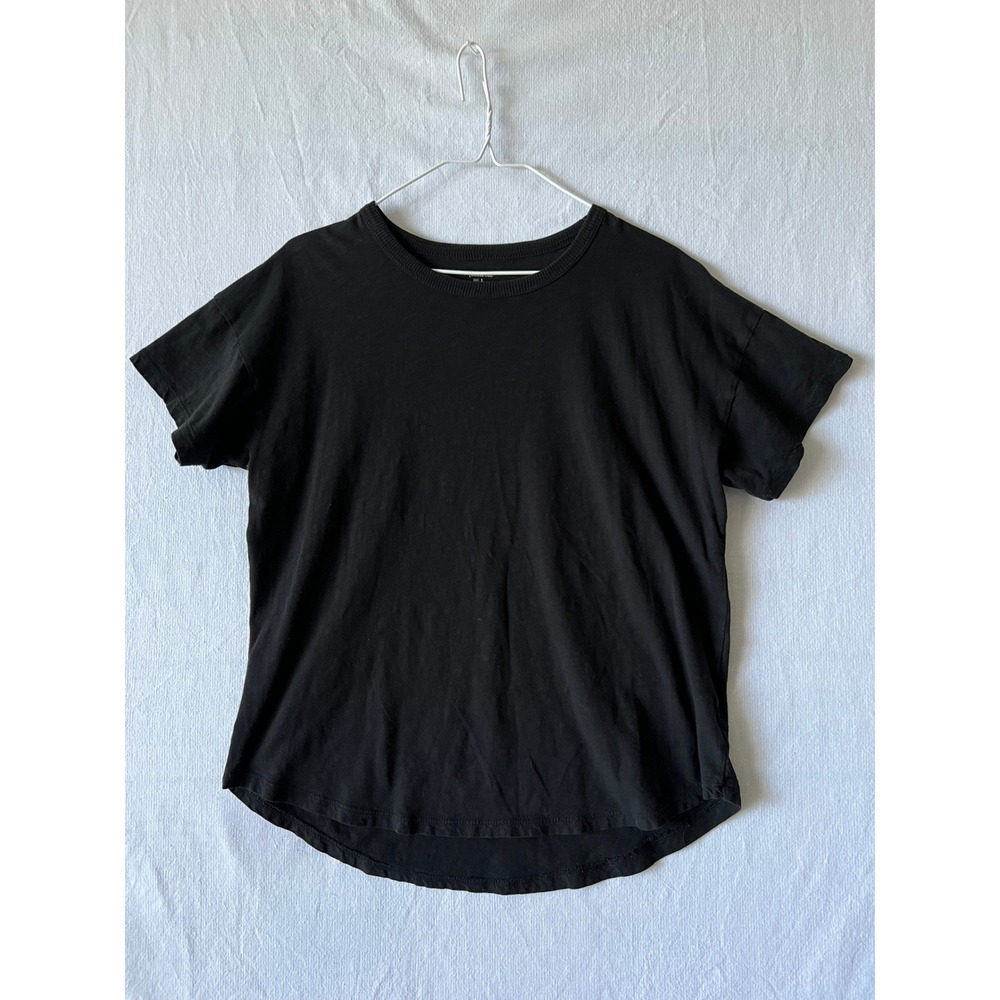 Madewell Whisper Cotton Crewneck Tee Black Short Sleeve T-Shirt Size L